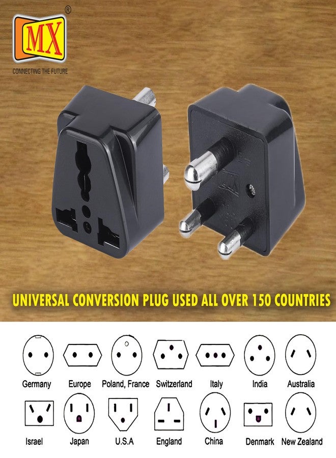 MX 5A 250V Universal Conversion Plug India to South Africa Adapter 3-Pin Adapter |Ideal for Homes, Offices, Hotels, and Travel use in India & South Africa | Pack of 2 | 3-Pin Converter Plug - Image 5
